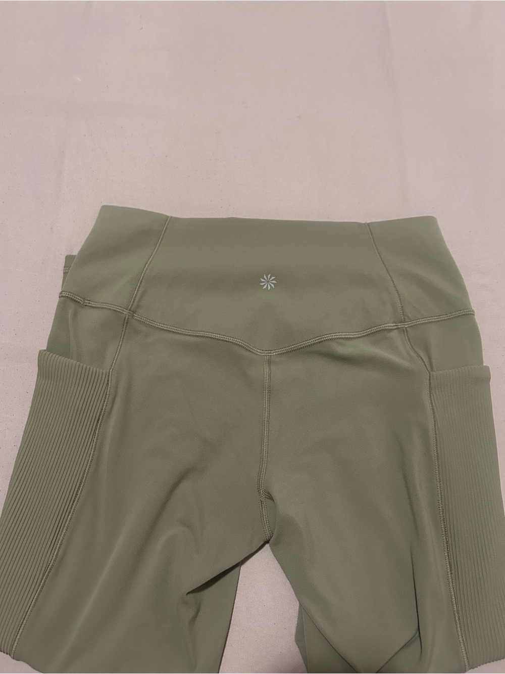 Athleta Olive Green Cropped Leggings with Side Cutout Detail - Picture 8 of 10